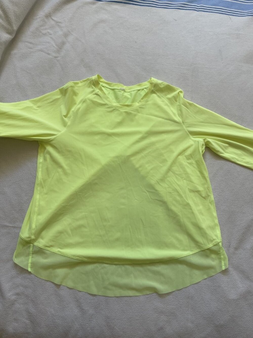 Lululemon Neon Yellow Long Sleeve Running Top Vented Back